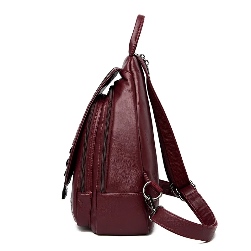 Fashion Upgraded Version Women Backpack Female Durable Leather Shoulder Bag Pretty Style Girls School Bag Travel Backpack