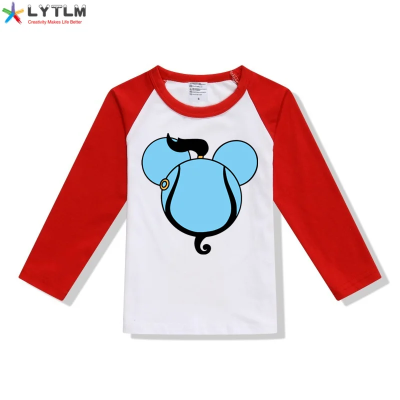 LYTLM Aladdin футболка Fille костюм джинна для маленьких мальчиков Одежда для мальчиков футболки для девочек-подростков 4, 6, 8, 10 лет с длинными рукавами