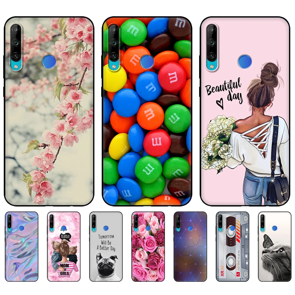 Чехол для Huawei P40 Lite E мягкий силиконовый чехол из ТПУ телефона P40Lite бампер черный