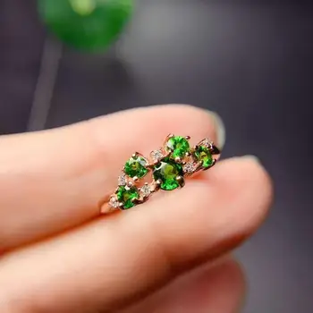 

Free shipping Natural And Real Diopside ring 925 sterling silver Fine jewelry For men or women