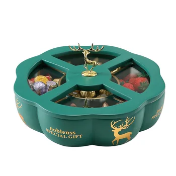 

Fruit Plate European-Style Living Room Creative Sunflower Seed Snack Dried Fruit Tray with Lid Snack Storage Box Seperated Candy