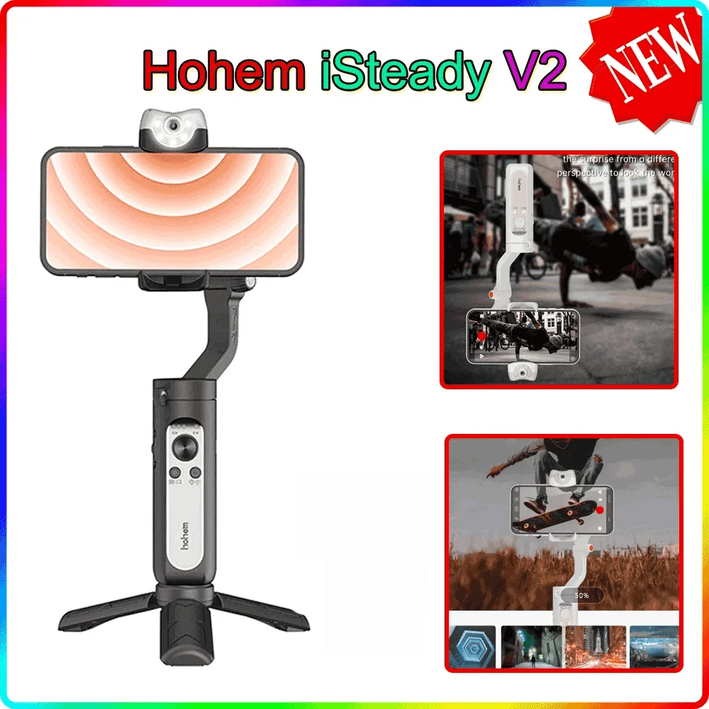 Smartphone Stabilizer AI Tracking Gesture Control Selfie Stick for iPhone Action Camera Hohem iSteady V2 3 Axis Handheld Gimbal |