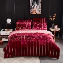 

Nordic Geometric Plaid Gilt Duvet Cover Set 240x220 King Size Bedding Sets Pillowcase Double Queen Quilt Covers (No Bed Sheet)