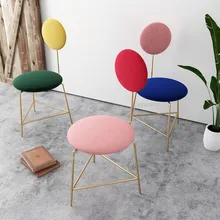 Современная мода классический дизайн Лофт Металл двойной цвет Подгонянная ткань мягкий чехол обеденный стул для макияжа стул