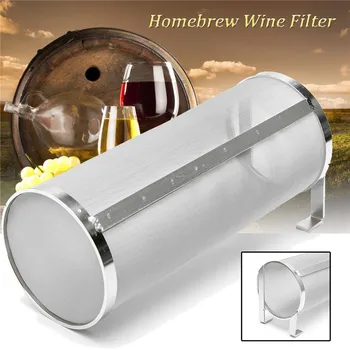 

Stainless Steel Hop Spider Strainer Home Brew Beer Pellet Hop Filter Cartridge 100x255mm 400 Micron Filtering For Brew Kettle
