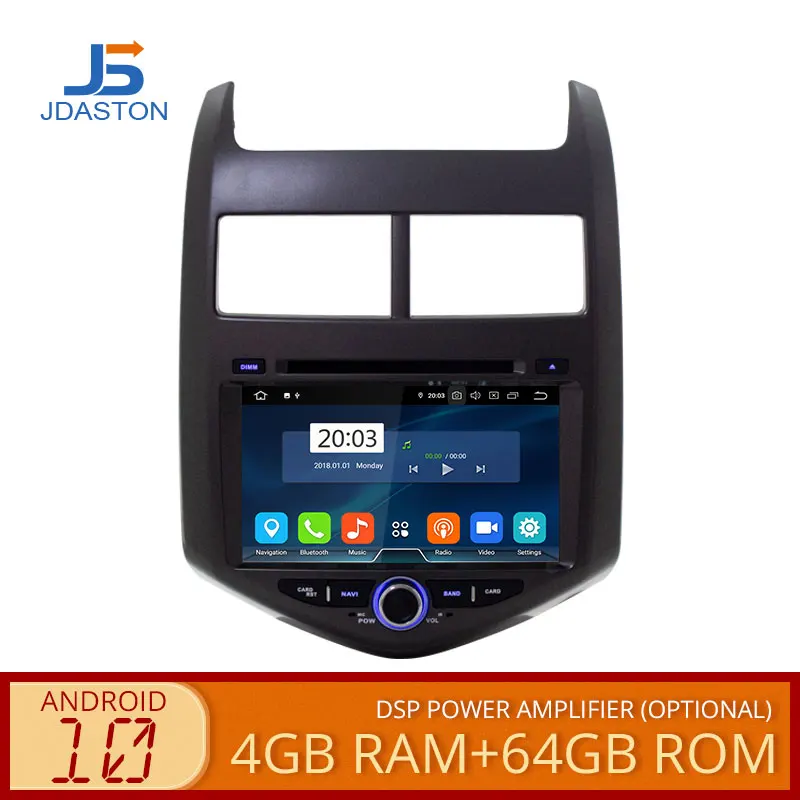 JDASTON Android 10 Автомобильный мультимедийный плеер для Chevrolet Aveo/Sonic 2011 2012 2013 2 Din