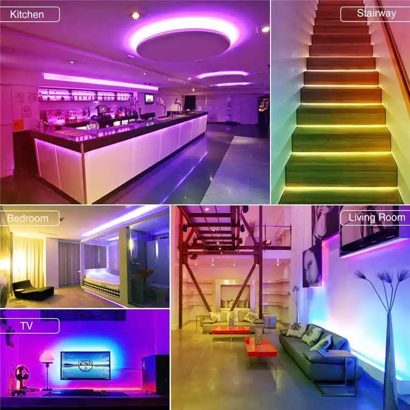 USB Светодиодная лента DC5V WS2812B bluetooth APP контроллер RGB индивидуально адресуемый светодиодный светильник WS2812 пикселей набор полосок