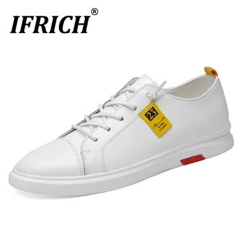 

Autumn 2020 Men Young Casual Shoes Black White Young Boy Sneakers Fashion Leather Shoes Mens Wearable Rubber Soles Casual Shoes