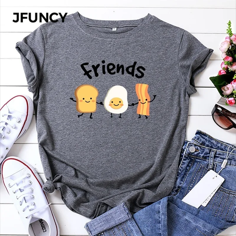 Новинка 2020 Женская хлопковая Футболка JFUNCY летняя футболка с коротким рукавом