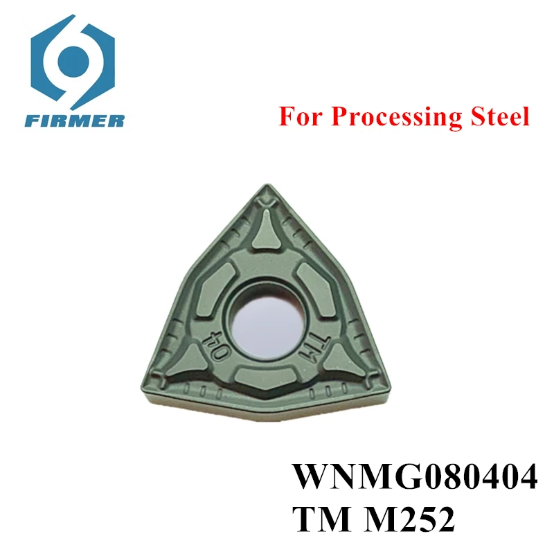 

Твердосплавные лезвия WNMG080404 TM M252, карбидные вставки, 10 шт., токарный станок с ЧПУ, внешний токарный инструмент для обработки стали