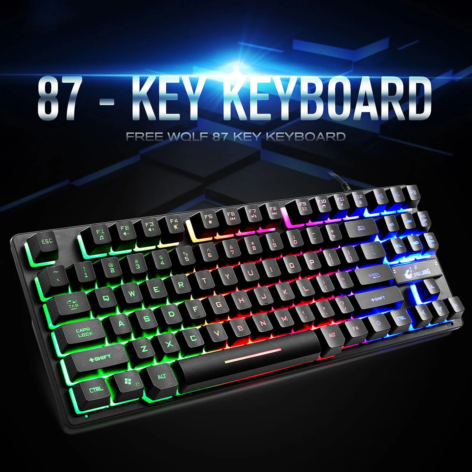 Интерфейсный usb-кабель игровая клавиатура 87 клавишная Ретро светящийся