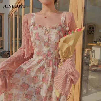 Cute Summer Print Floral Vintage Long Dress 1