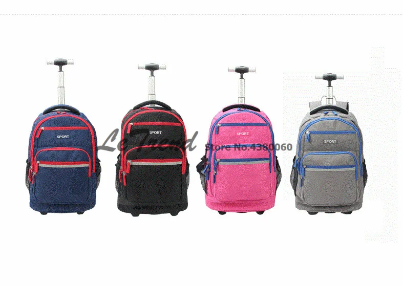 Новый рюкзак на колесах Водонепроницаемая школьная Студенческая сумка на колесах багаж компьютерная многослойная многофункциональная