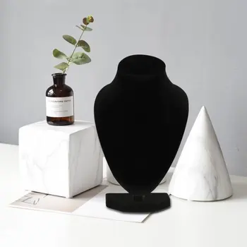 

Black Velvet Necklace Pendant Jewelry Display Stand Holder Show Shelf Chain Earring Jewelry Bust Display Organozer Showcase Rack