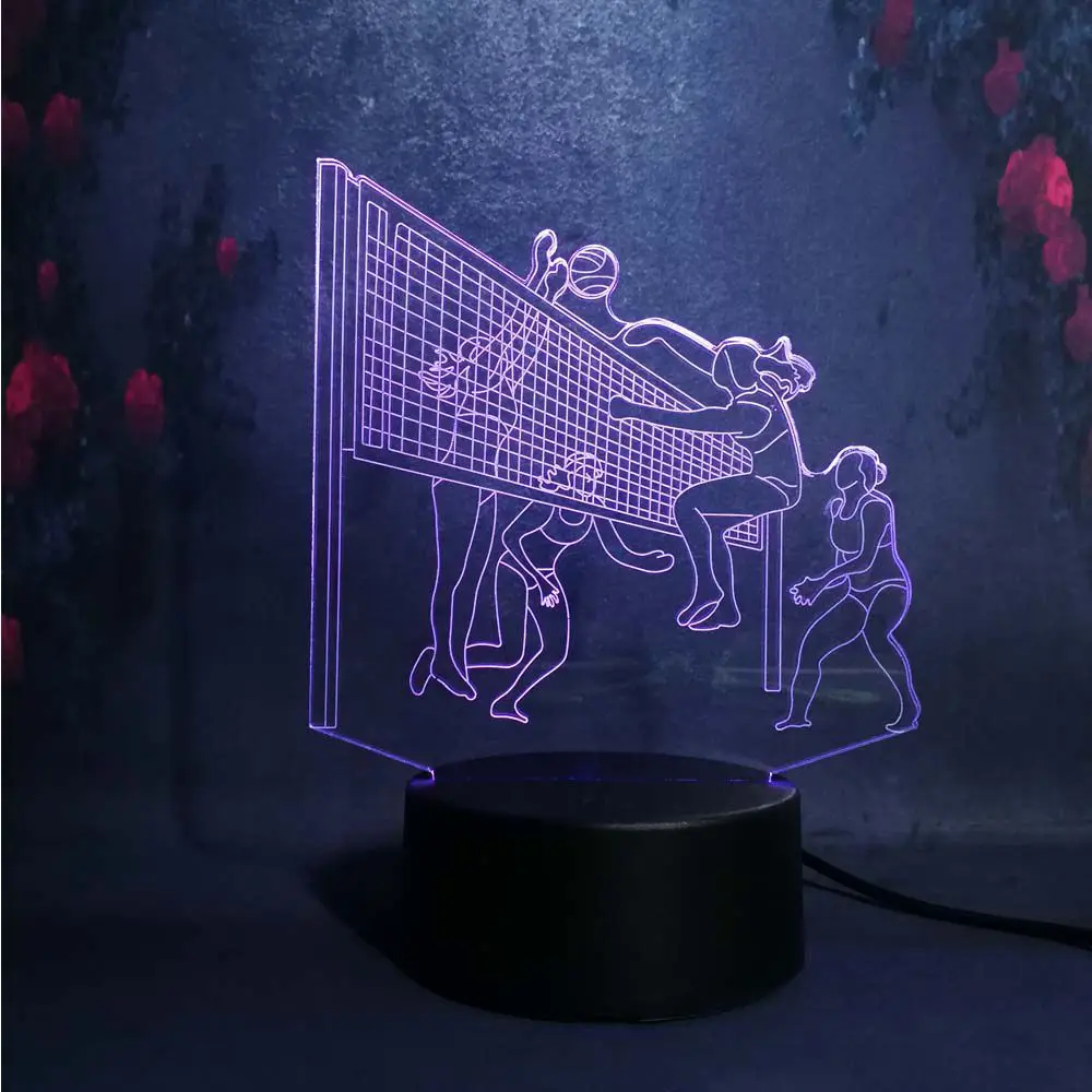 Новый крутой 2019 команда волейбол спортивные серии 3D светодиодный usb лава лампа