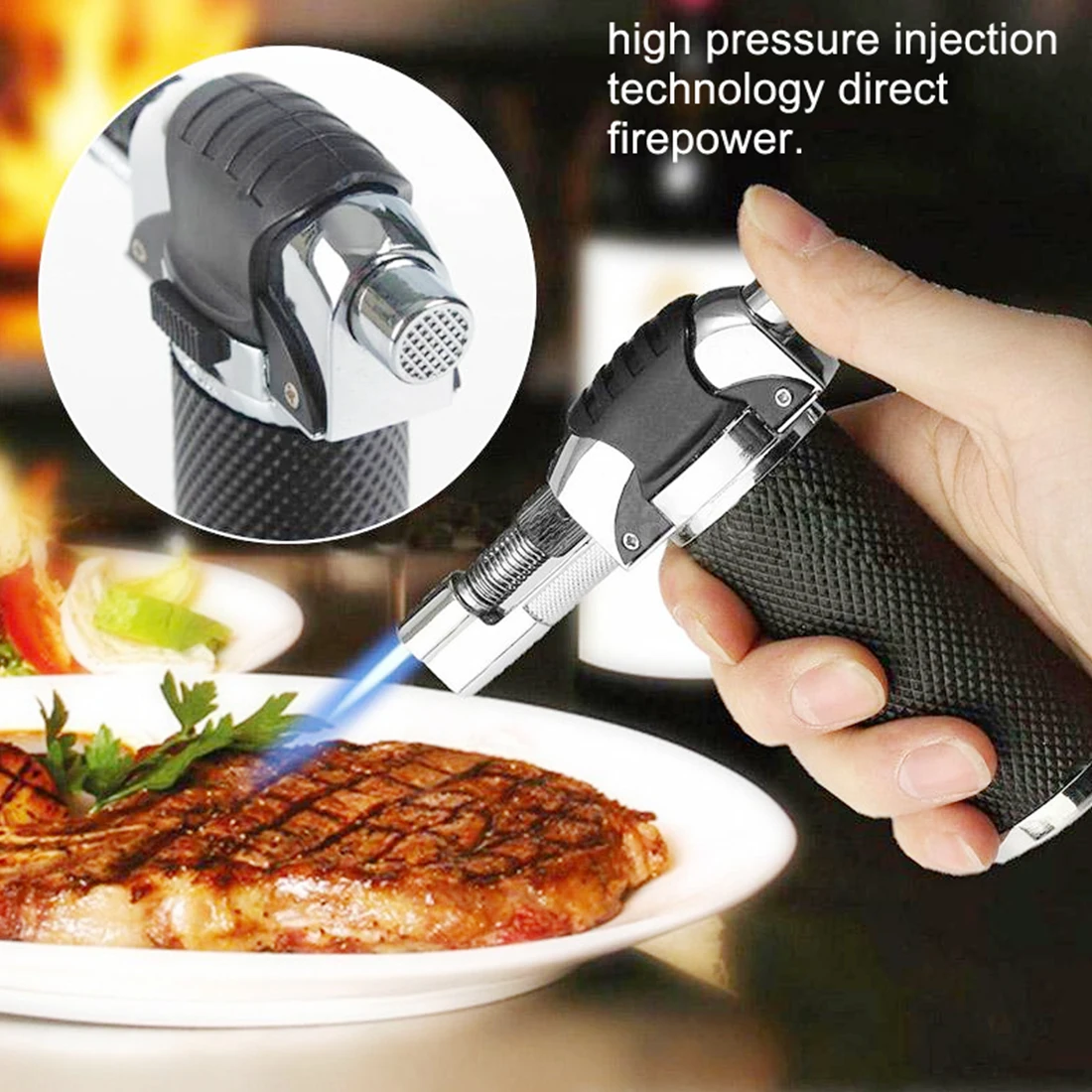 Outdoor barbecue gas torch welding camping tool adjustable flame gas