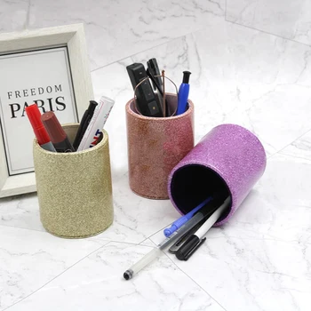 

1Pc PU Leather Makeup Brushes Holder Travel Cosmetic Bag Case Organizer Brushes Pens Tube Cup Container Solid Cosmetic Tool