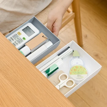 

Self-Adhesive Under Desk Drawer ABS Sundries Storage Box Space Saving Hidden Desktop Organizer Case Pencil Tray For Home Office