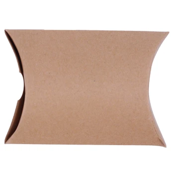 

50 Pieces/lot New Style Kraft Pillow Shape Wedding Favor Gift Box,Party Candy Box (Khaki)