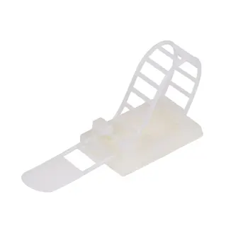 

uxcell 50pcs Adjustable Self Adhesive Cable Clips Wire Organizer W Optional Screw Mount for Fasten Cable Tie 90x12mm White