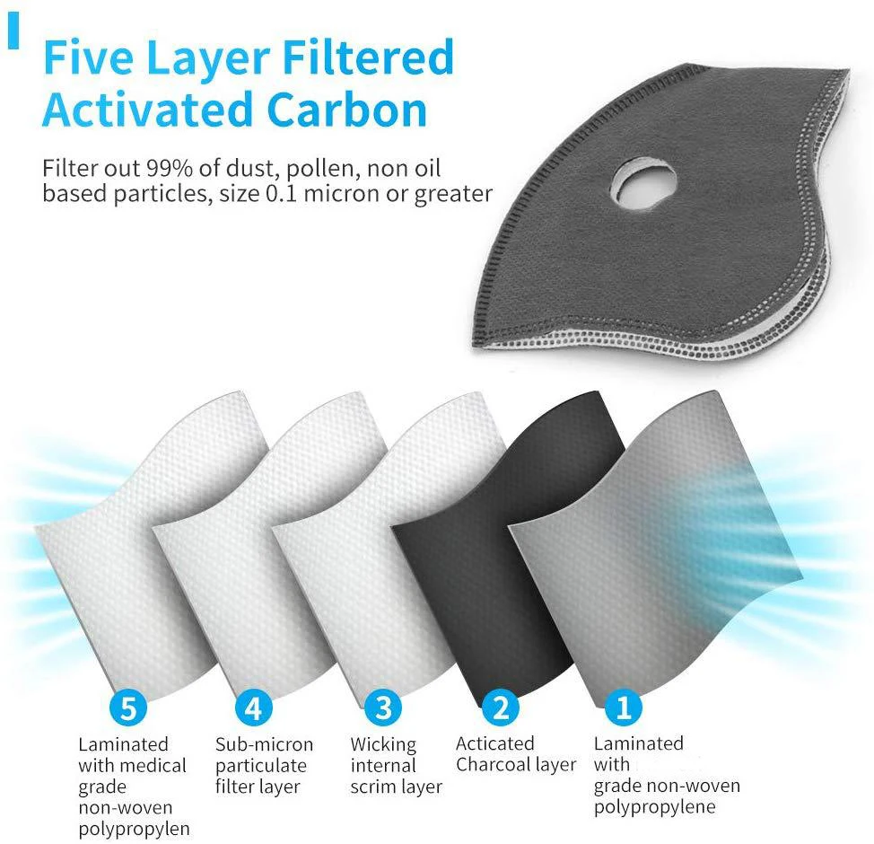 Riding Bicycle Skiing Outdoor Cold and Dustproof Anti-smoke Mountain Bike Mask PM2.5 Non-woven Filter Chip 5/10pcs