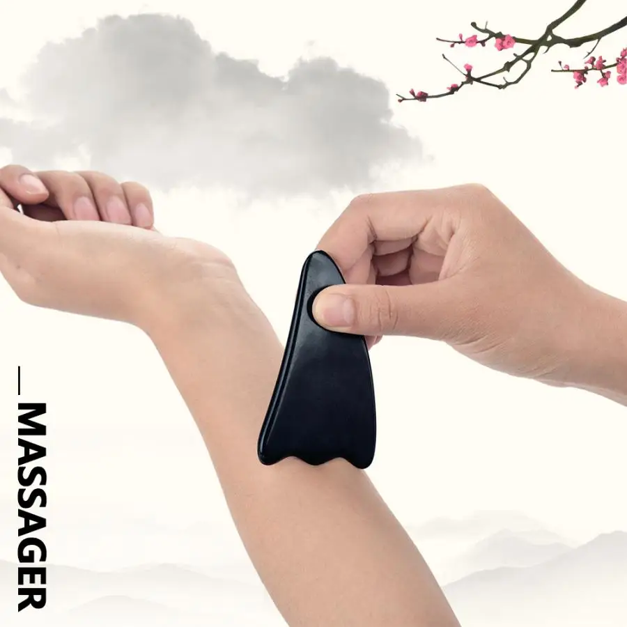 Gua Sha Scraping Massage Tool Horn Scraper Plate Set Health Care Body Relaxation Massage Stone Gift Set