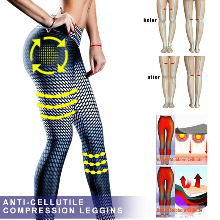 Women Anti-Cellulite Compression Slim Leggings Gym Running Yoga Sport Pants THJ99