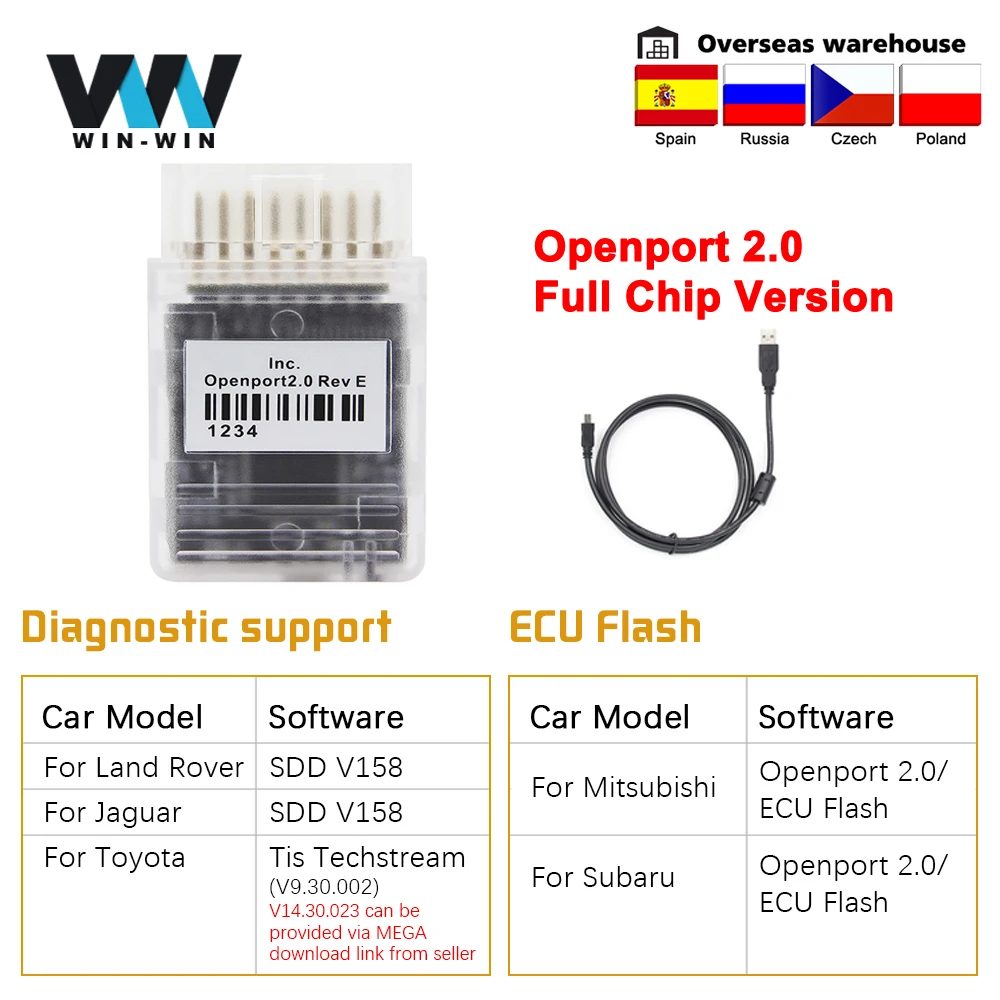 Tactrix openport 2.0 ecu flash obd 2 obd2 porta aberta 2 0 chip tuning ferramenta de diagnóstico do carro para mercedes para toyota scanner automóvel