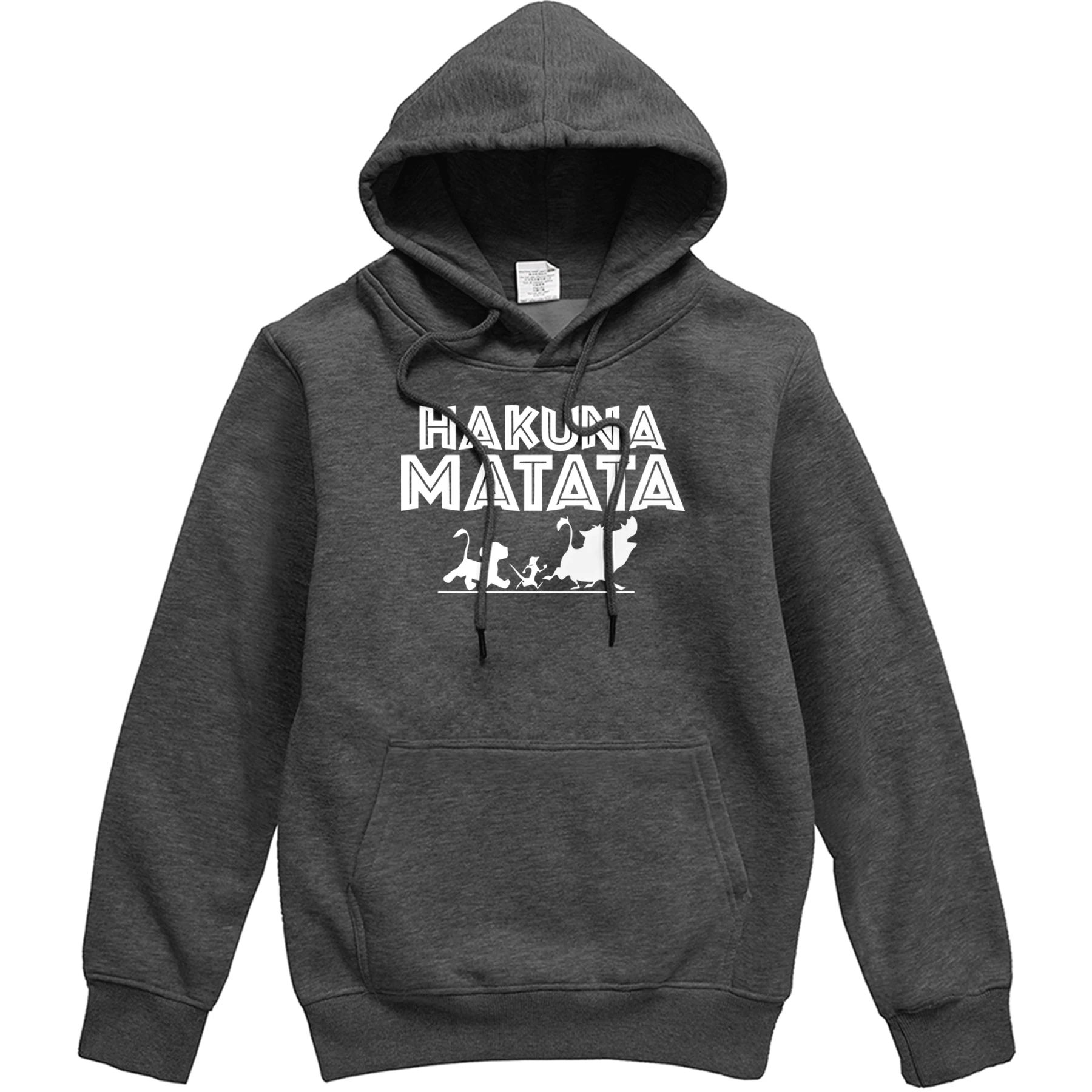 Hakuna Matata, мужские толстовки с капюшоном,, Король Лев, мужской Стильный пуловер, серия из фильма, свитшот с принтом для мужчин, спортивный костюм - Цвет: dark gray5