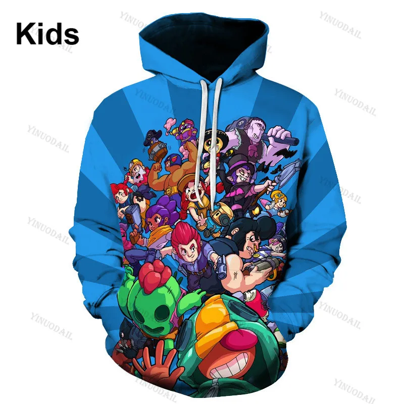 

Children Cute Crow Shoot Shooter Game 3D Print Hoodies Men Clothing Harajuku Sweatshirt Kids Thin Leon Child Tops Boys Girls