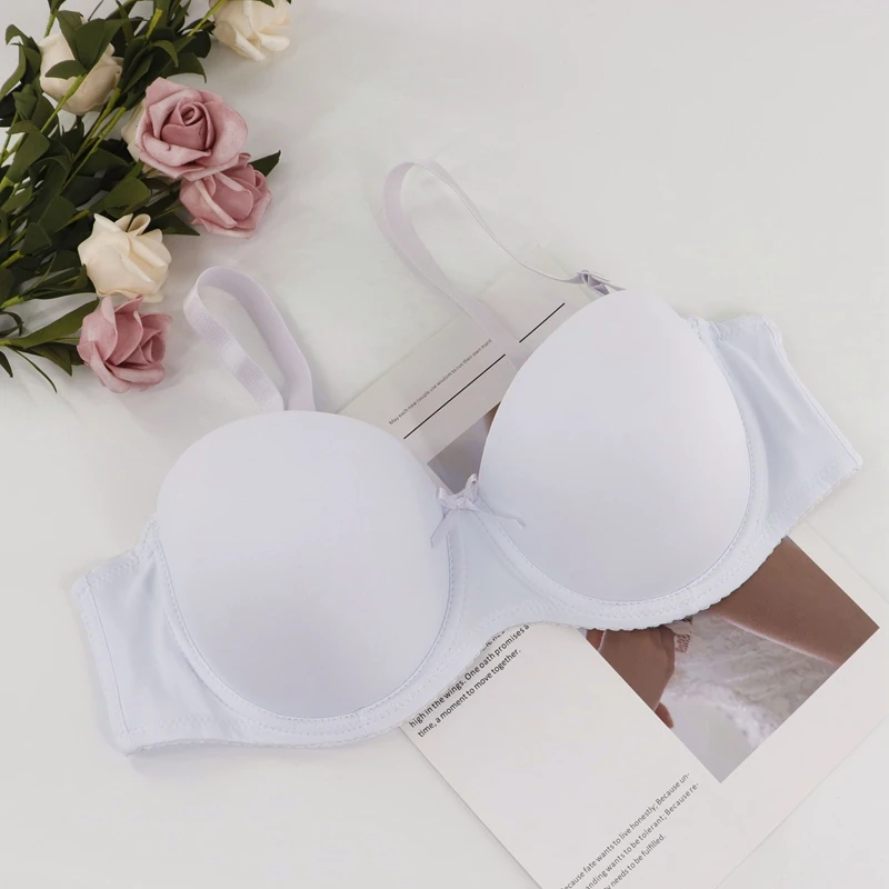 Beauwear 1/2 чашка Бюстгальтер однотонного цвета Сексуальный Без подкладки пуш-ап бюстгальтеры для женщин Мода 6 цветов женский нижнее белье на косточках сборный бюстгалтер