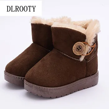 

Winter Children Snow Boots Warm Shoes For Boy Girl Short Plush Flat Baby Kid Outdoor Fashion Ankle Martin Non-slip Sneakers