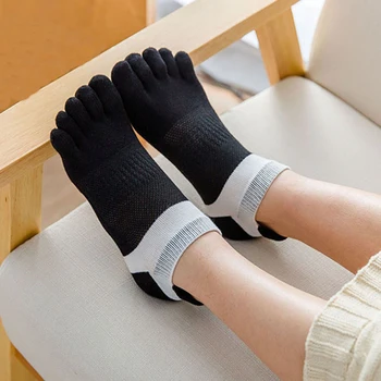 

New On The New Five Finger Socks Solid Color Simple Female Split Socks Low Toe Ankle Socks Cotton Blend Breathable Socks