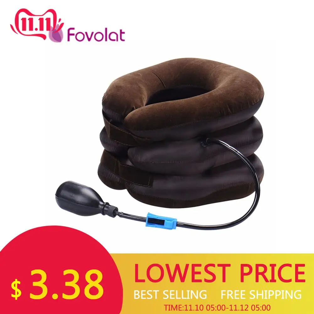 

High Quality Inflatable Cervical Traction Neck Pillow Massager Relief Headache Back Shoulder Pain Massage Relaxation Health Care
