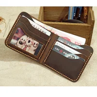 Top Genuine Leather Men's Wallet Retro Handmade Wallet for Men Durable Real Leather portfel male cartera hombre Purse for men 2