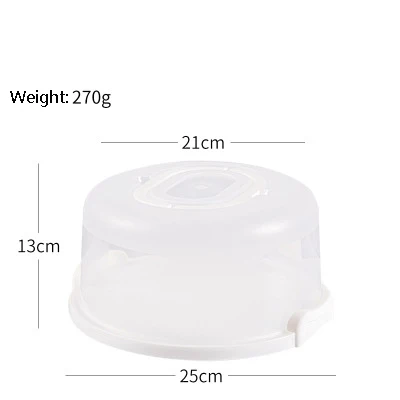 Transparent Portable Cake Box Food Fresh-Keeping Box Refrigerator Anti-cross Smell Box Fruits Vegetables Storage Boxs Holder Silver