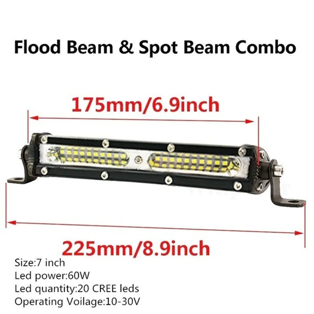 7/13/19 дюймов 60 W/120 W/180 W светодиодный светильник бар Точечный светильник поиск светильник для тракторный прицеп авто рампа мотоцикла лампы Рабочий светильник