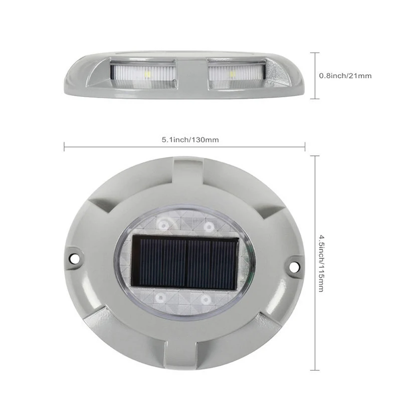 Waterproof IP67 LED Solar Powered Heat-resistant Battery Road Stud Road Reflective Ground Warning Light