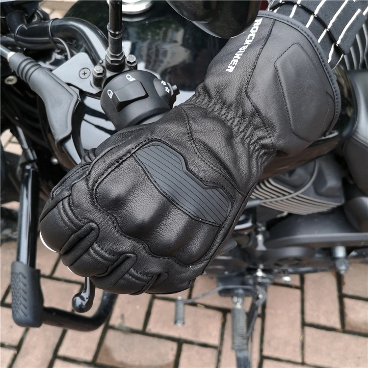 ROCK байкерские мотоциклетные гоночные перчатки для верховой езды мужские и женские ветрозащитные теплые сохраняющие тепло Новые противоскользящие водонепроницаемые Длинные