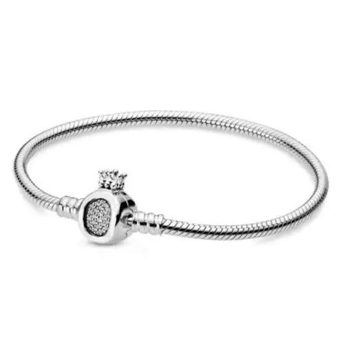 

Original 925 Sterling Silver Bracelet Moments Crown O & Snake Chain Bracelet Fit Women Bead Charm Diy Fashion Jewelry