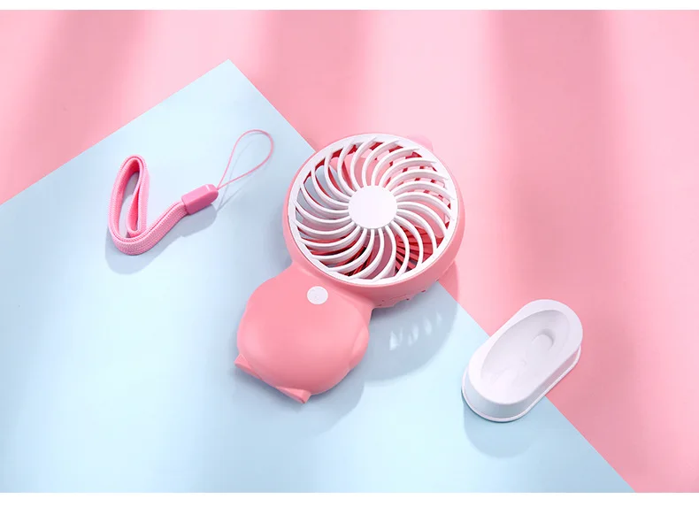 Amazon Hot Selling Yellow Duck Small Fan USB Cartoon Small Fan Variety Charging Mode Portable Fan