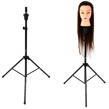 

Adjustable US Mannequin Head Black metal Tripod Hairdressing Training Head essential triangular bracket Hair Wig Stand