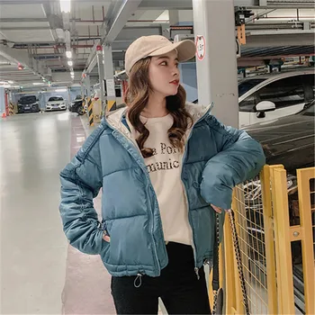 

2019 Fashion Hooded Women Winter Warm Jacket Fashion Womens Loose Outwear Parkas For Women Winter Cotton Padded Coat