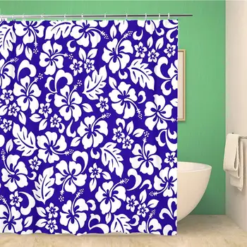 

Bathroom Shower Curtain Tropical Hibiscus Flower Pattern Floral Hawaiian Tahiti Aloha Beautiful 72x78 inches Waterproof Bath