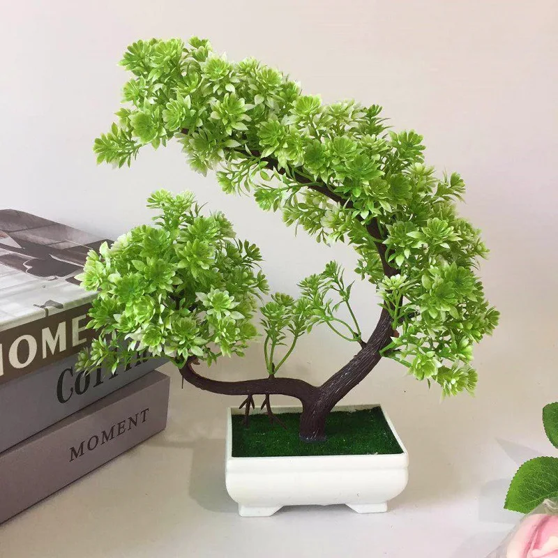 

Artificial Bonsai Simulation Plant Home Garden Chrysanthemum Fake Pot Plants Guest Greeting Pine Potted Plant