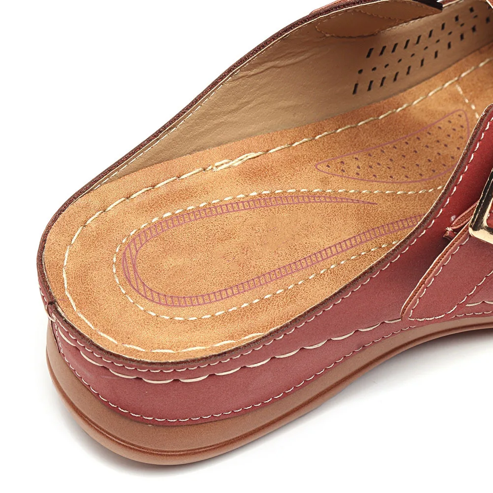 Летние женские босоножки; Повседневная обувь в римском ретро-стиле; пляжная обувь на платформе с открытым носком; женские шлепанцы; sh58