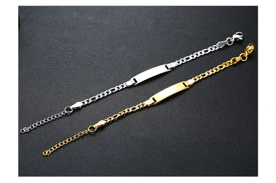 Vnox anpassen Mutter Sohn Armbänder, verstellbare Edelstahl Glieder kette Armband, neugeborene Jungen Mädchen Geschenk, personal isierte Armreif – Detail 12