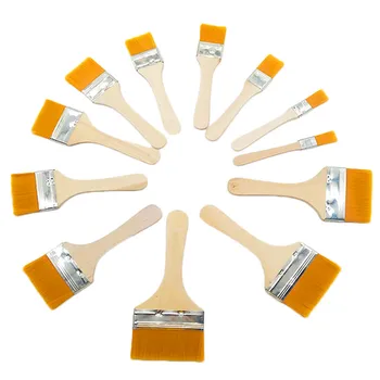 

12PCS Nylon Hair Art Paint Painting Brushes Tool Set with Wooden Handle for Oil Watercolor Acrylic Painting Wall Art Barbecue