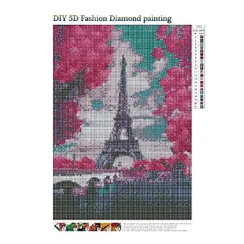 

Eiffel Tower Landscape Diamond Painting Resin Drill Diamond Drawing Magic Cube Round Diamond Painting
