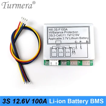 

BMS 3S 100A Balancer PCM 18650 Lithium Battery Protection Board 3S BMS Li-ion Battery Balance 12.6V for Screwdriver Drill Motor